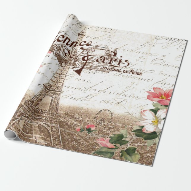 Paris in Spring 60lb Decoupage Poster Wrapping Pap Paper (Unrolled)