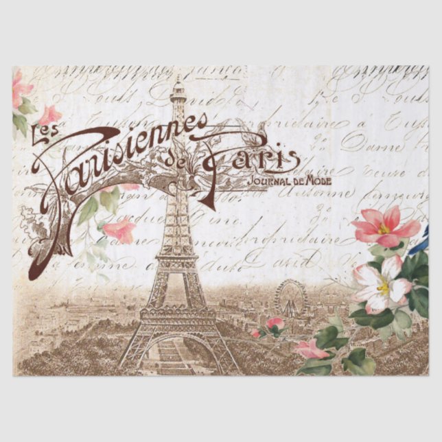 Paris in Spring Decoupage Tissue Paper (Front)