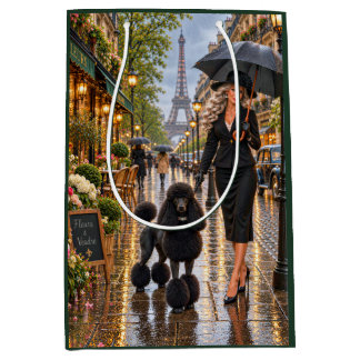 Paris In Spring Standard Poodle Medium Gift Bag