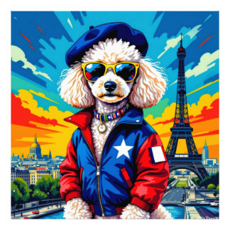 PARIS IN THE SPRING TIME-POODLE PHOTO PRINT