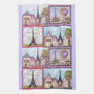 Paris Inspired Cityscapes And The Eiffel Tower Ame Kitchen Towel