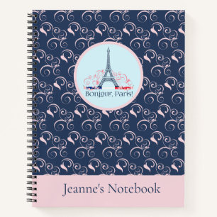 Paris-Inspired Design Personalized name Notebook