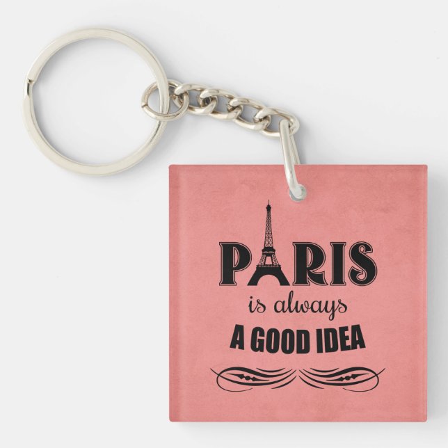 Paris is always a good idea keychain (Front)