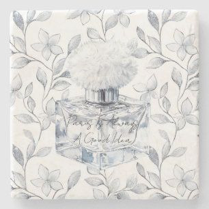 Paris is always a good idea perfume leaves stone coaster