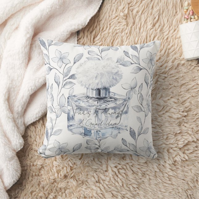 Paris is always a good idea perfume leaves throw pillow (Blanket)