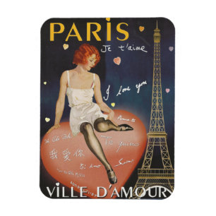 Paris je t' aime, old poster. magnet
