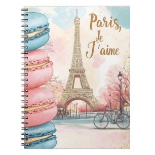  Paris, Je T'aime - Eiffel Tower with Macarons  Notebook