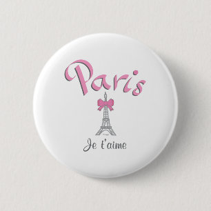 Paris - Je t'aime (I love you) 2 Inch Round Button