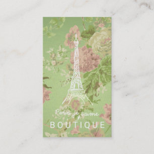 Paris, je t'aime Vintage Floral Eiffel Tower Business Card