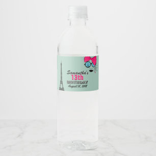 Paris Joyeux Étiquette de bouteille d'eau d'annive