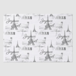 Paris Joyeux Noel Christmas B&W Tissue Paper