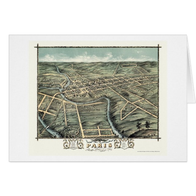 Paris, KY Panoramic Map - 1870 (Front Horizontal)