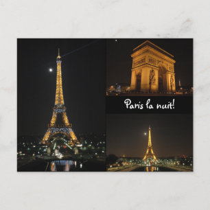 Paris la nuit ! carte postale