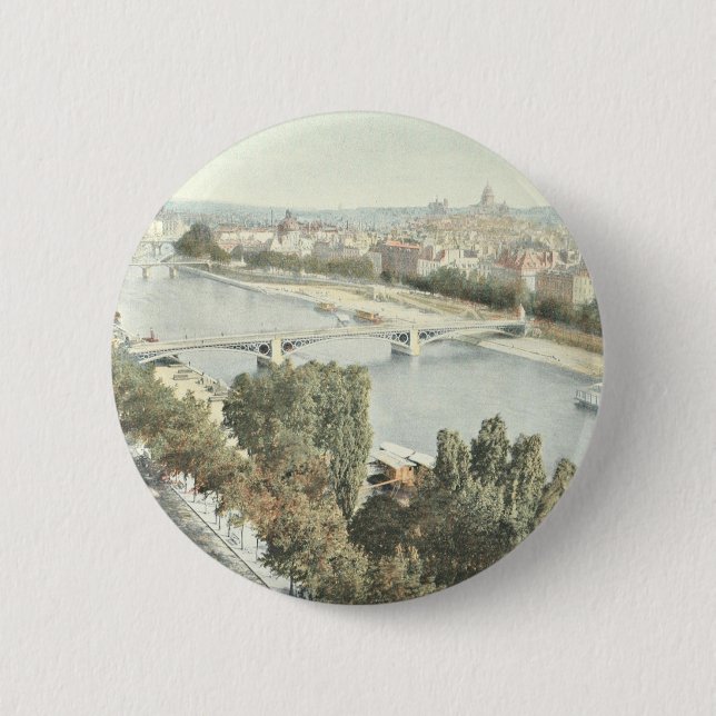 Paris, La Seine 2 Inch Round Button (Front)