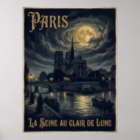 Paris La Seine Au Clair De Lune Gothic Travel 
