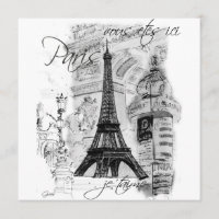 Paris La Tour Eiffel Eiffel Tower Invitation