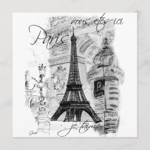 Paris La Tour Eiffel Eiffel Tower Invitation