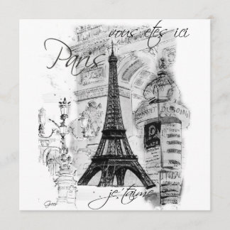 Paris La Tour Eiffel Eiffel Tower Invitation