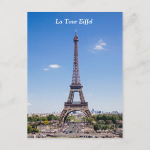 Paris La Tour Eiffel on clear blue sky photograph Postcard