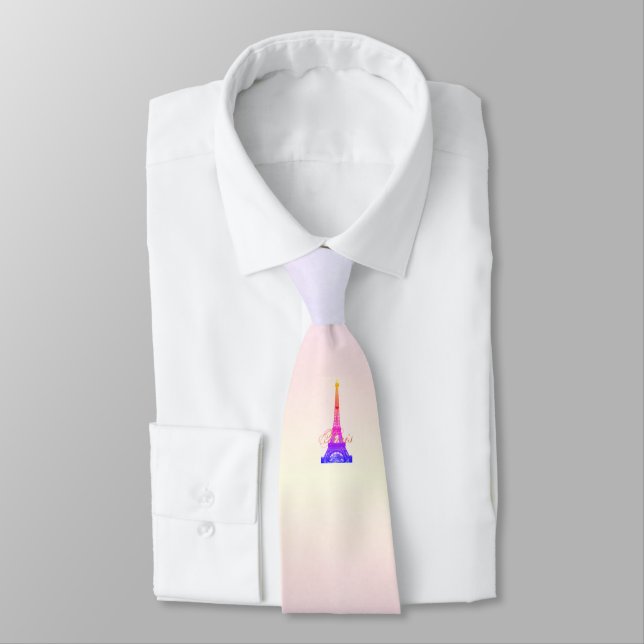 Paris – La Tour Eiffel pastellfarben Tie (Tied)