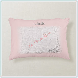 Paris La Vie En Rose  Accent Pillow