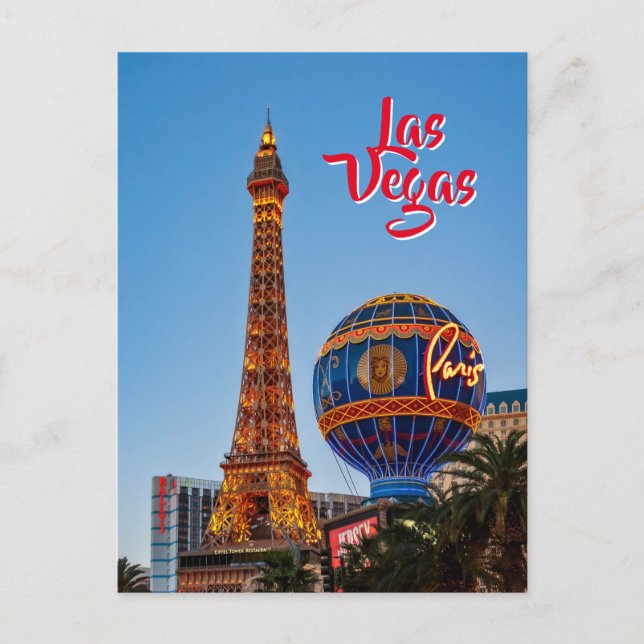 Paris Las Vegas à la tombée de la nuit Carte posta (Devant)
