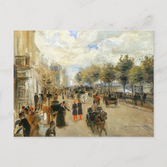Paris, Le Quai Malaquais, by Renoir Postcard (Front)