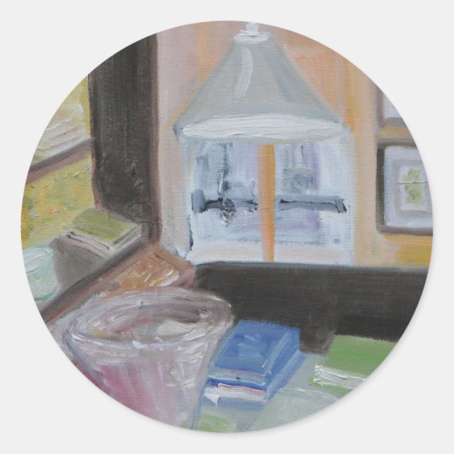 Paris Library Classic Round Sticker (Front)