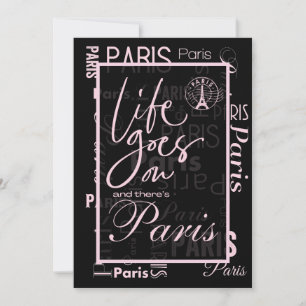 Paris life goes on invitation 