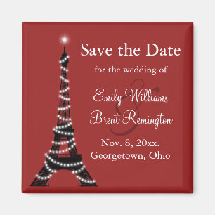 Paris Lights Save the Date Magnet