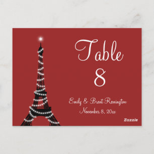 Paris Lights Table Numbers Postcard