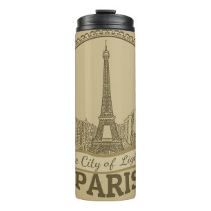 Paris Lights: Vintage Landscape Postcard Thermal Tumbler