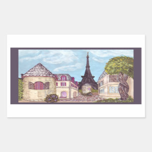 Paris Like Landscape, Eiffel Tower sticker, grey Sticker
