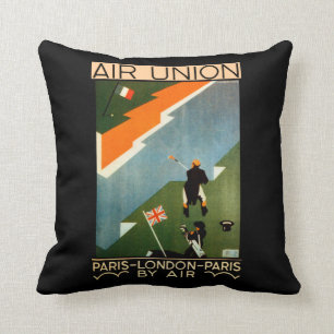 Paris - London - Paris by Air Throw Pillow