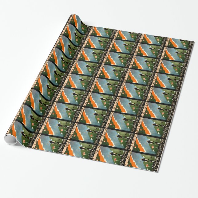 Paris - London - Paris by Air Wrapping Paper (Unrolled)