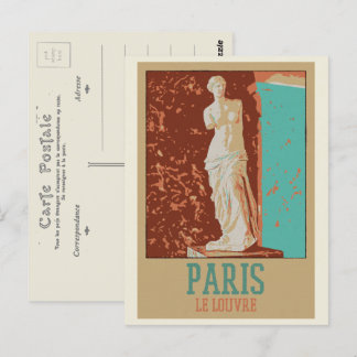 Paris Louvre illustration France Carte postale