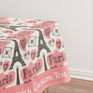 Paris Love Letters Eiffel Tower Custom Design Tablecloth