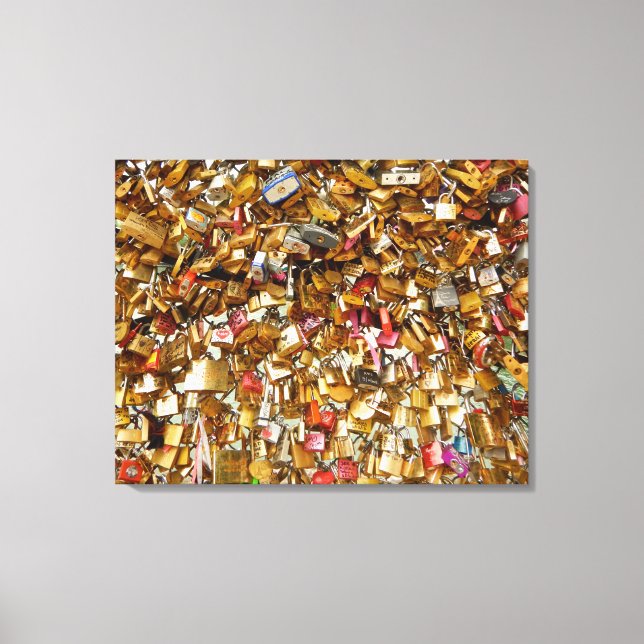 Paris Love Padlocks 4 Canvas Print (Front)