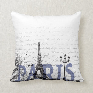 Paris love throw pillow
