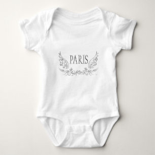Paris (love) Wings and Swirls Baby Bodysuit
