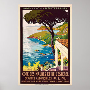 Paris Lyon Vintage Travel Poster - FramedUnframed