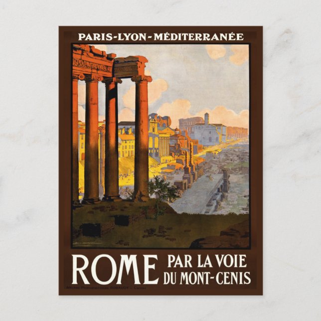 Paris Lyone Rome Mediteranee Vintage Postcard (Front)