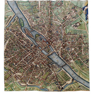 Paris map city old