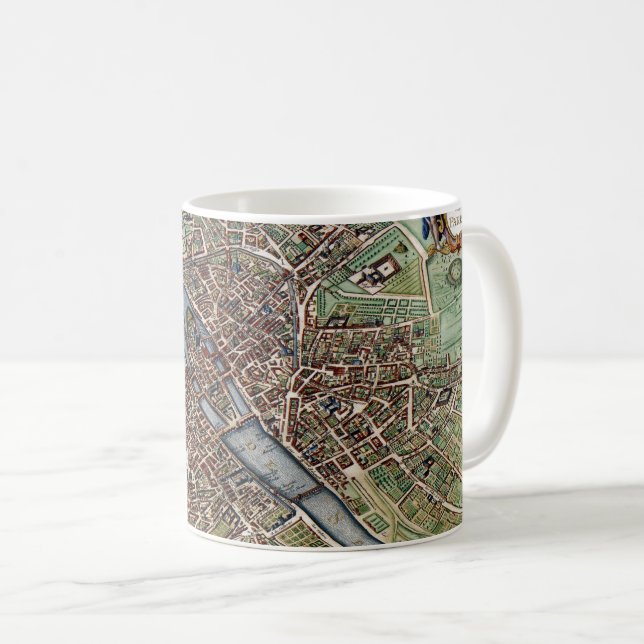Paris map city old coffee mug (Front Right)