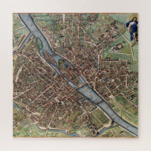 Paris map city old jigsaw puzzle