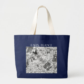 paris map large tote bag