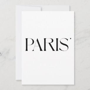 Paris - minimalistic typography card