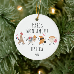 Paris Mon Amour Personalized Travel Ornament
