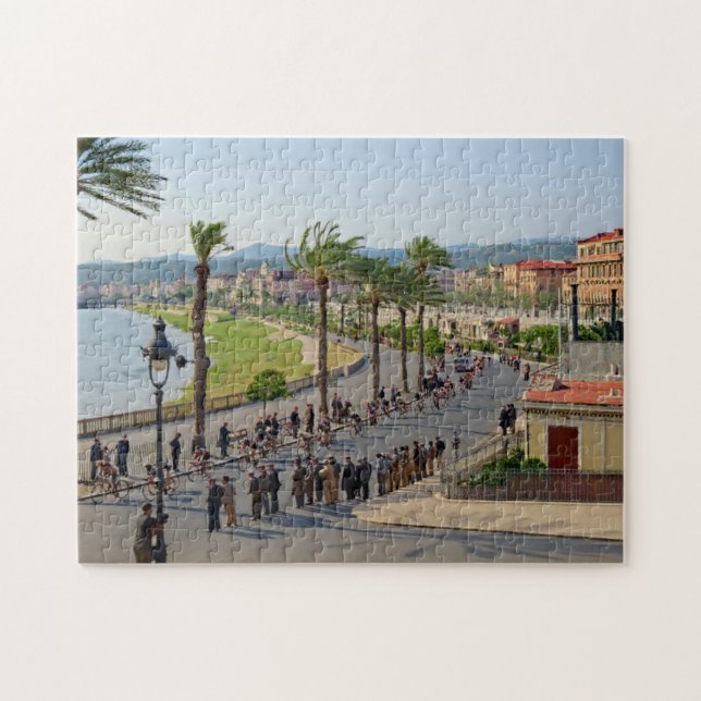 Paris Nice Cycling Riders In Nice March 19 1933 Jigsaw Puzzle (Horizontal)