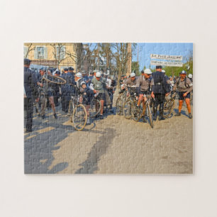 Paris-Nice Cyclists Auxerre Yonne France 1933 Jigsaw Puzzle